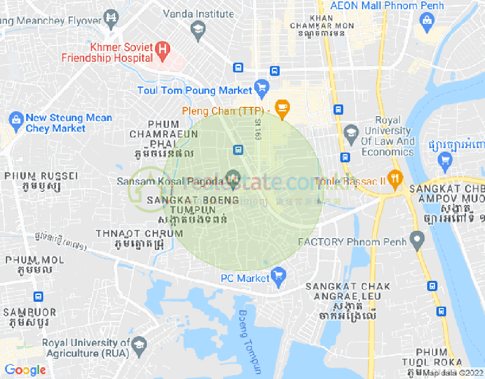 แผนที่ ตุมนบตึก, บึงเกงกอง, พนมเปญ