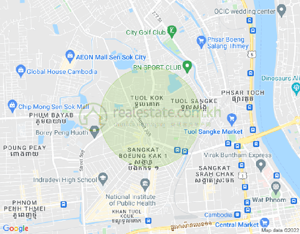 雷西郊区, 金边地图