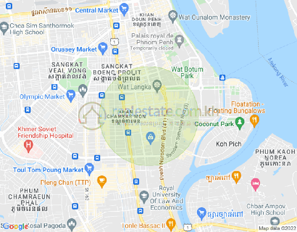 Map of BKK 1, Boeng Keng Kang, Phnom Penh