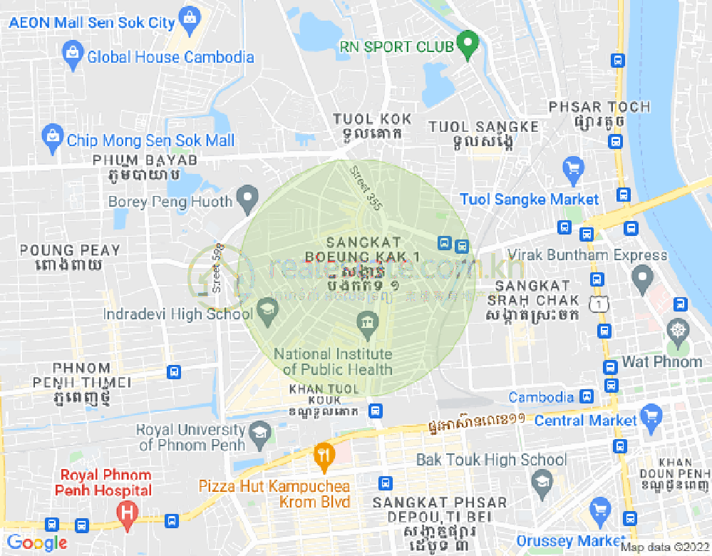 万谷湖1分区, 堆谷区, 金边地图