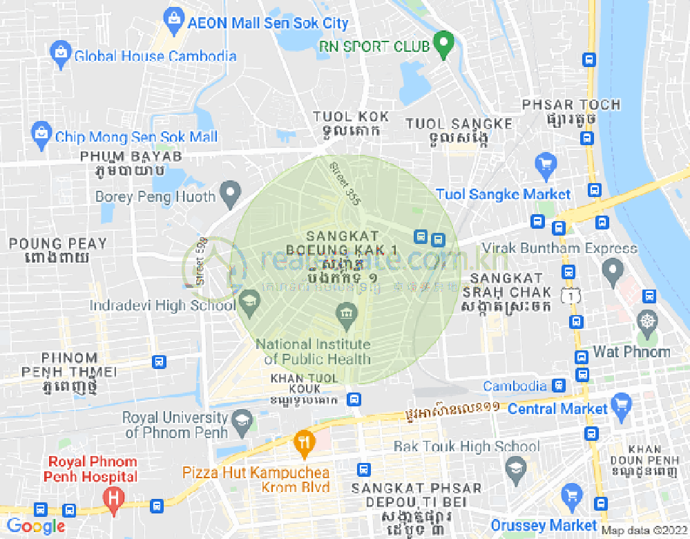 万谷湖1分区, 堆谷区, 金边地图