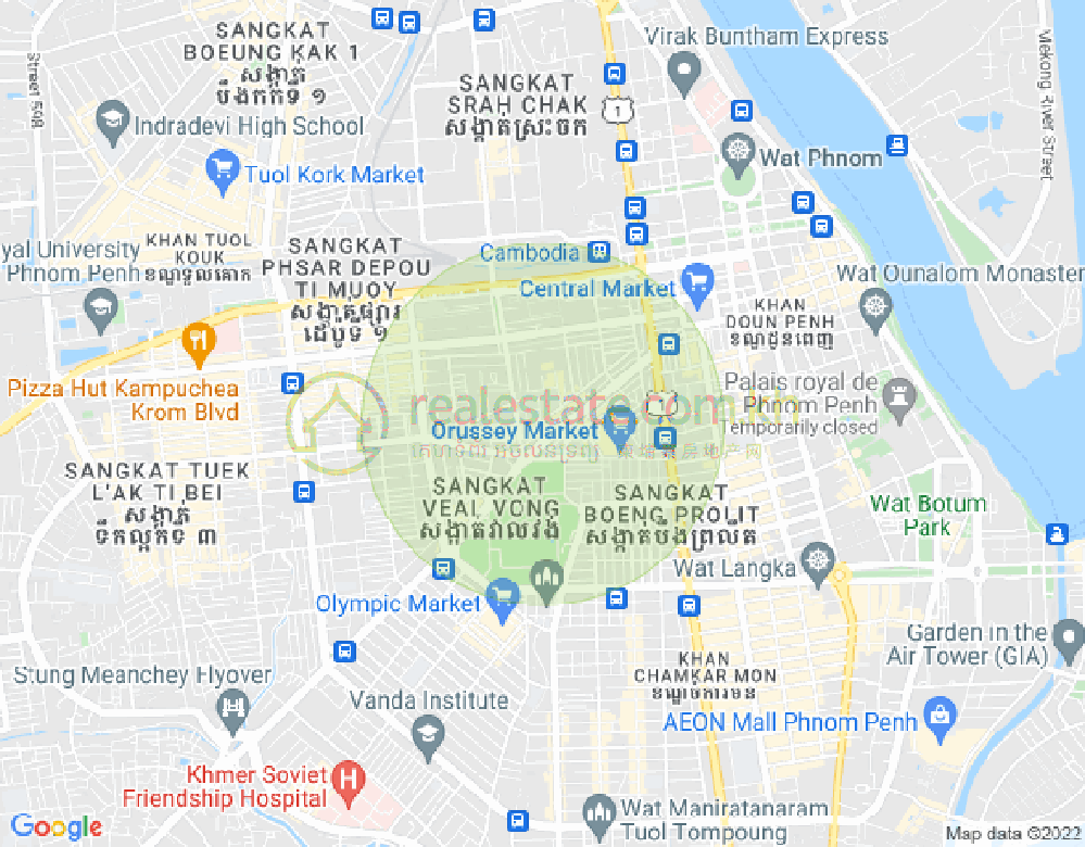 乌亚西1分区, 马卡拉区, 金边地图