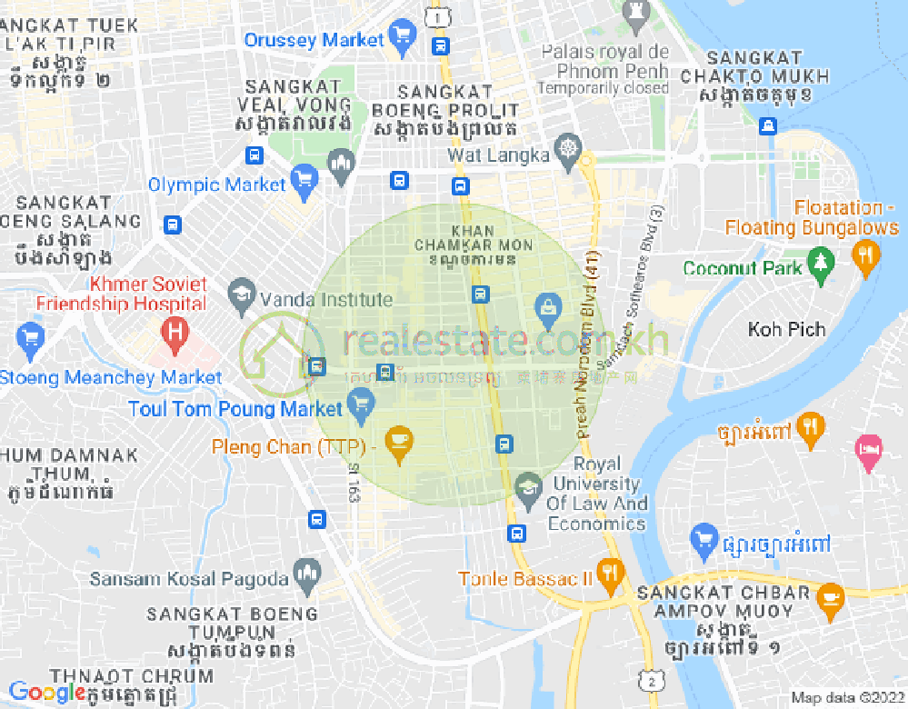 Map of BKK 3, Boeng Keng Kang, Phnom Penh