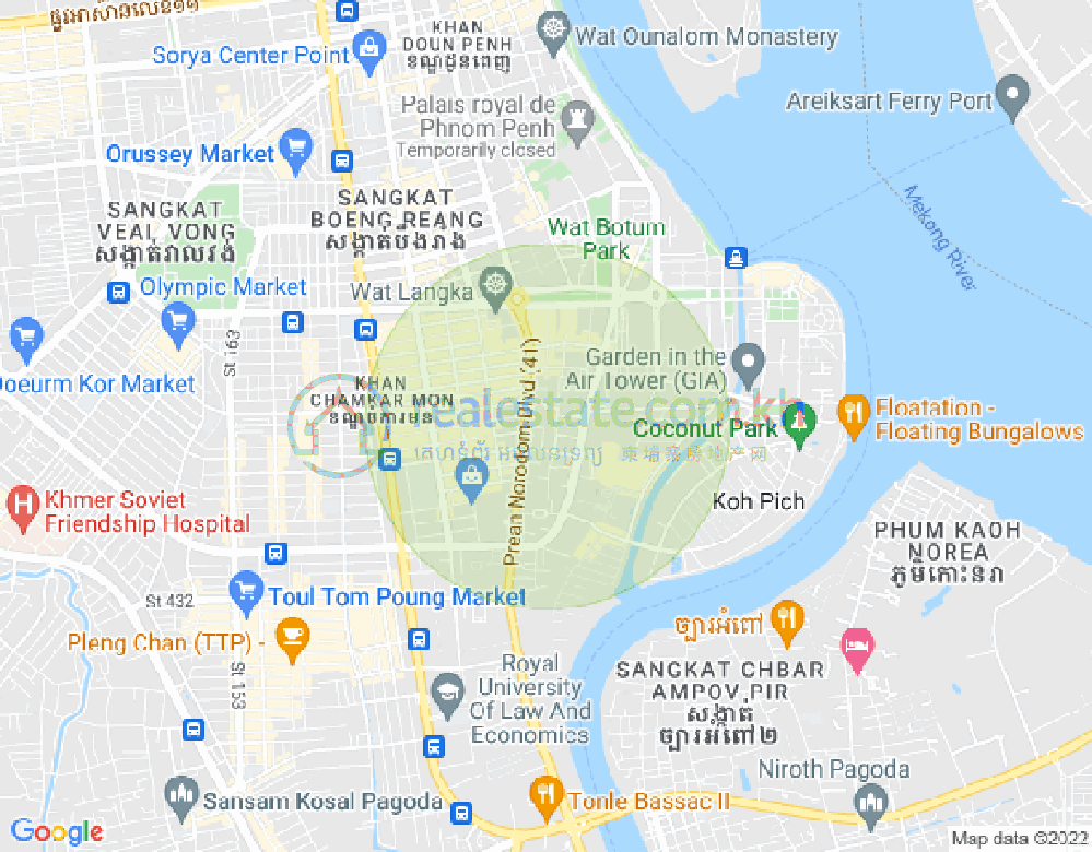 万景岗3分区（BKK3), 波哥堪, 金边地图