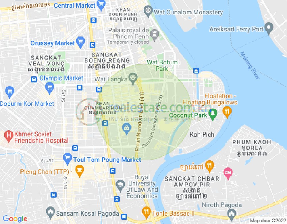 Mapa: BKK 1, Boeng Keng Kang, Phnom Penh