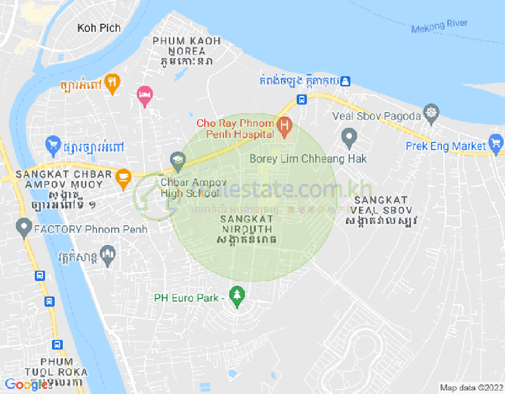 Mapa: Nirouth, Chbar Ampov, Phnom Penh