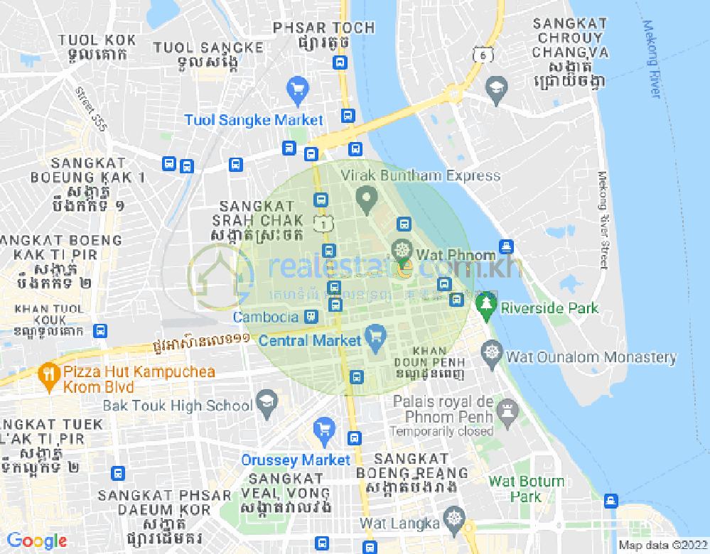 四臂湾分区, 隆边区, 金边地图