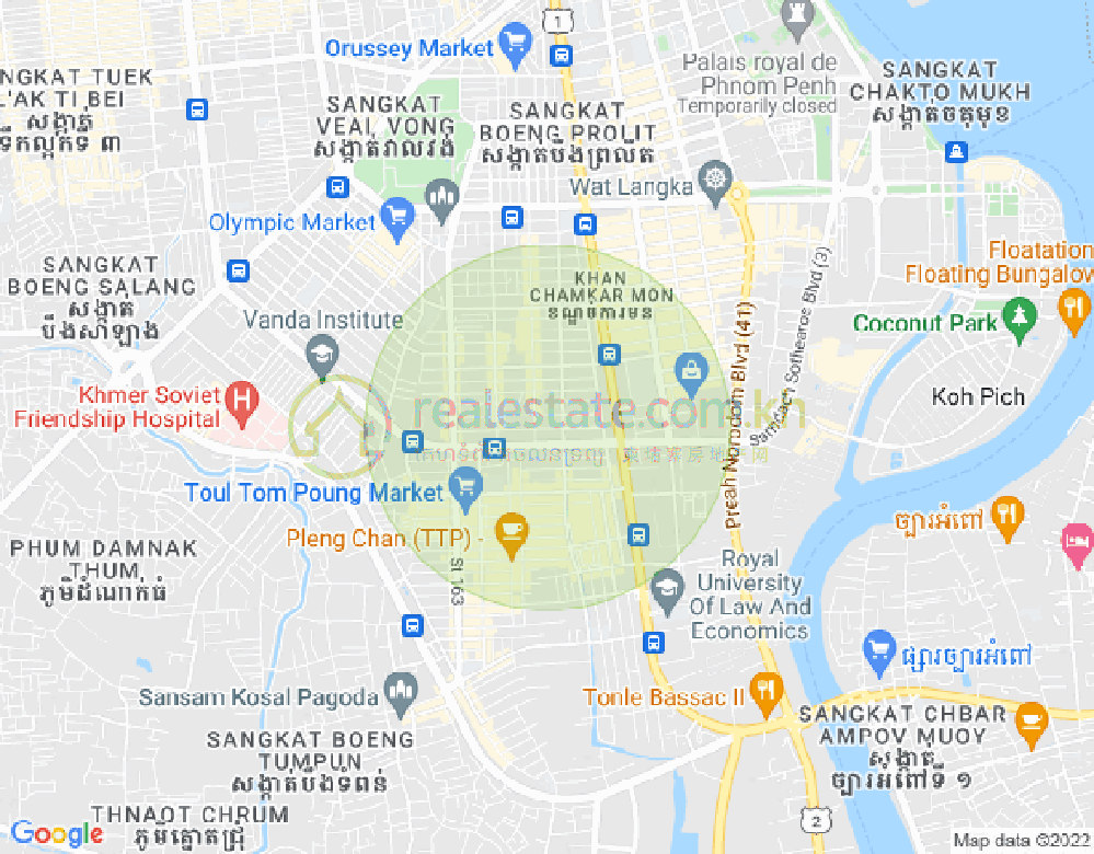 Map of BKK 3, Boeng Keng Kang, Phnom Penh