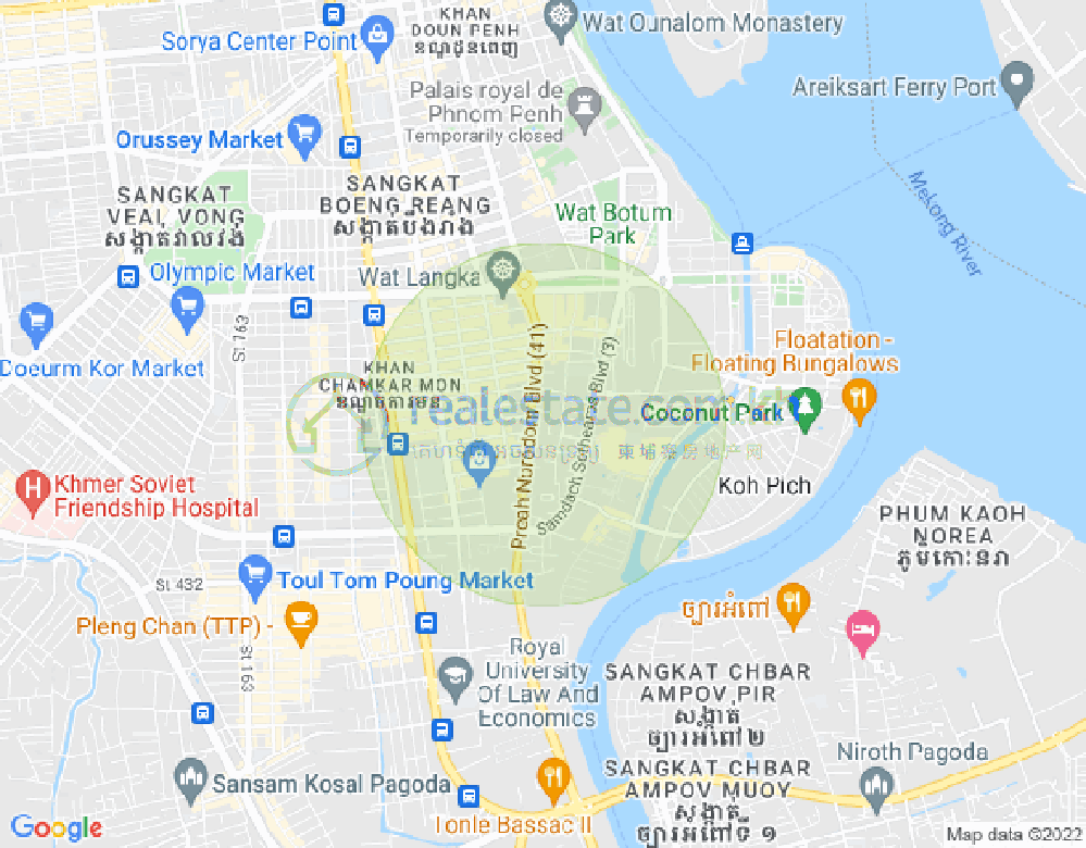 乌亚西1分区, 马卡拉区, 金边地图