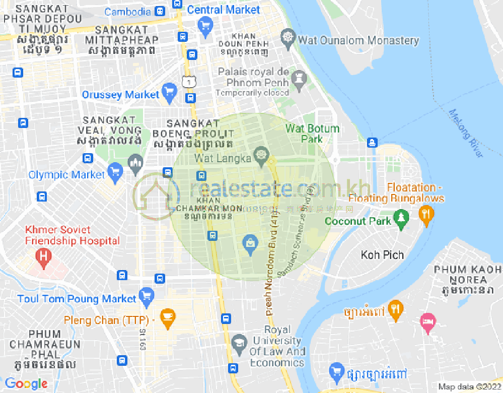 Mapa: Mittapheap, 7 Makara, Phnom Penh