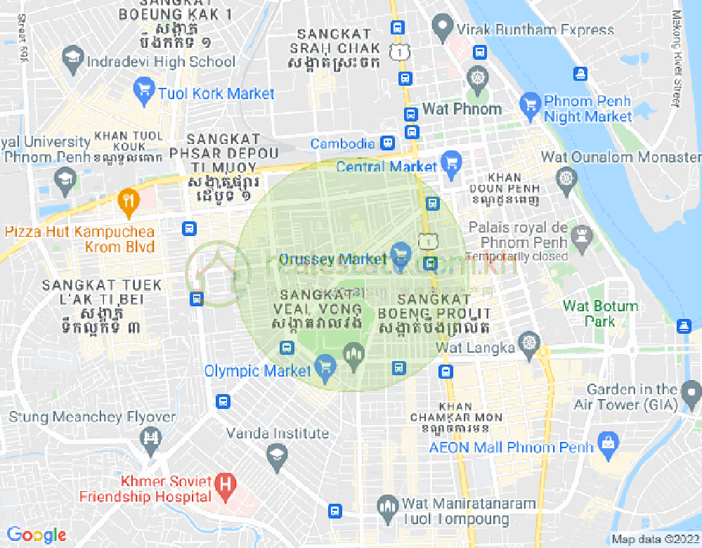 Map of Veal Vong, 7 Makara, Phnom Penh