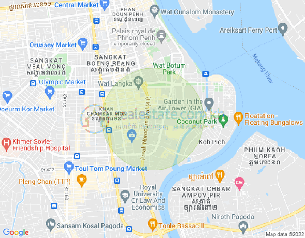 Mapa: Boeung Prolit, 7 Makara, Phnom Penh
