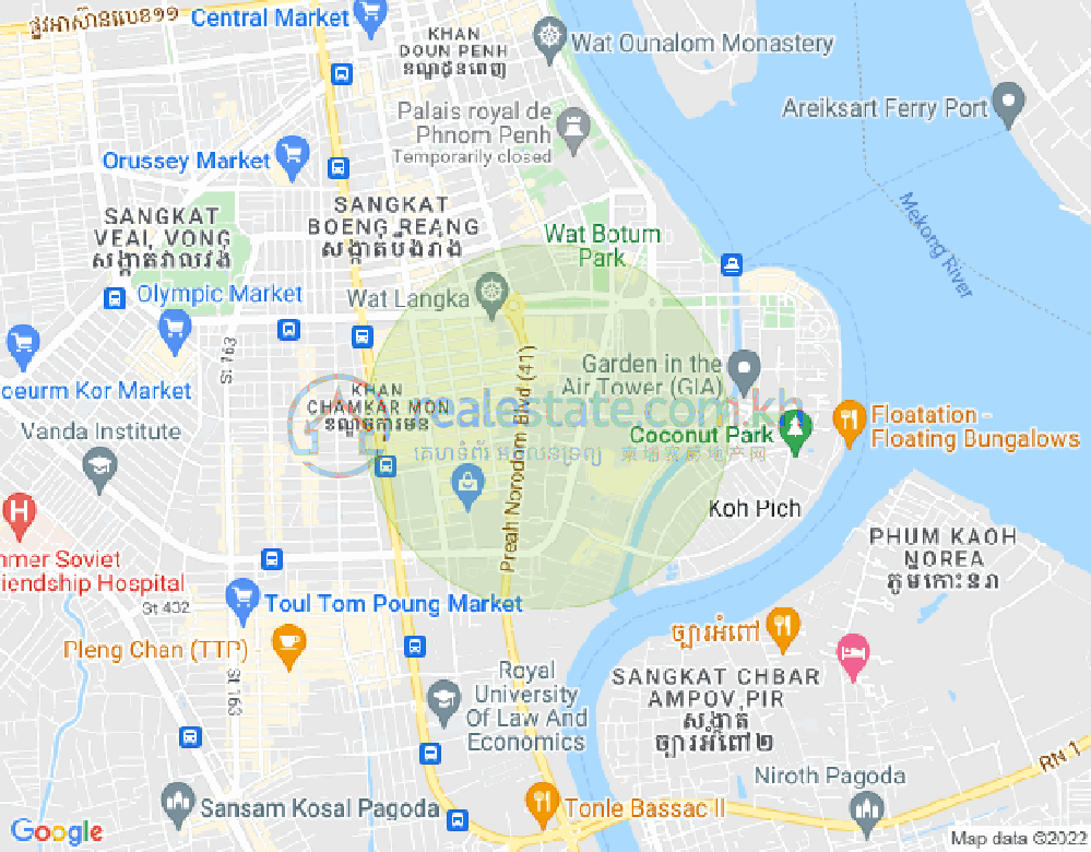 Mapa: Boeung Prolit, 7 Makara, Phnom Penh