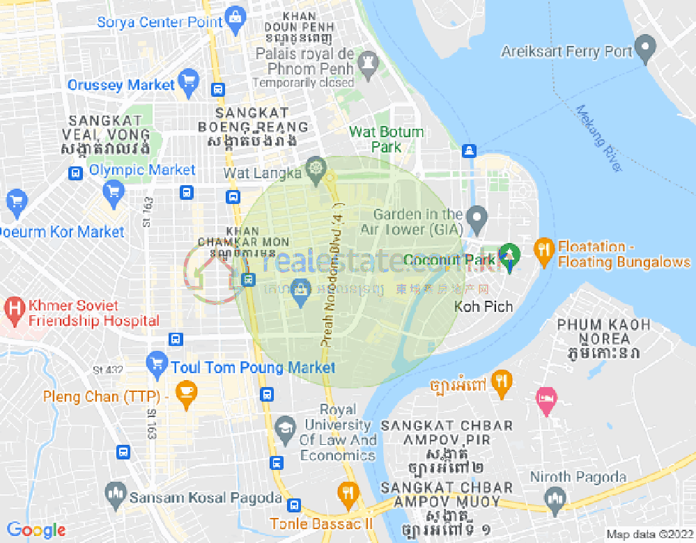 Карта Тул Том Пунг 1, Чамкармон, Пномпень