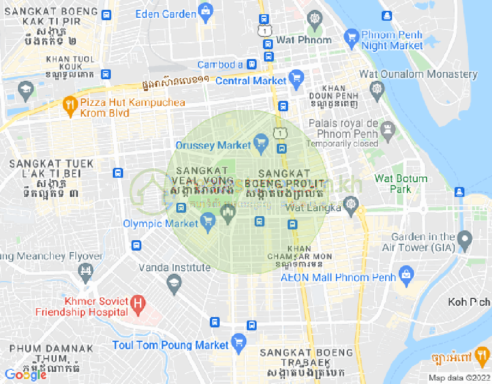 Mapa: Boeung Prolit, 7 Makara, Phnom Penh