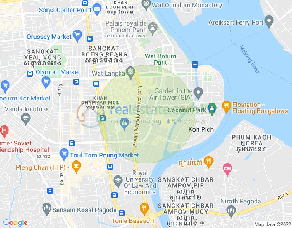 万景岗3分区（BKK3), 波哥堪, 金边地图
