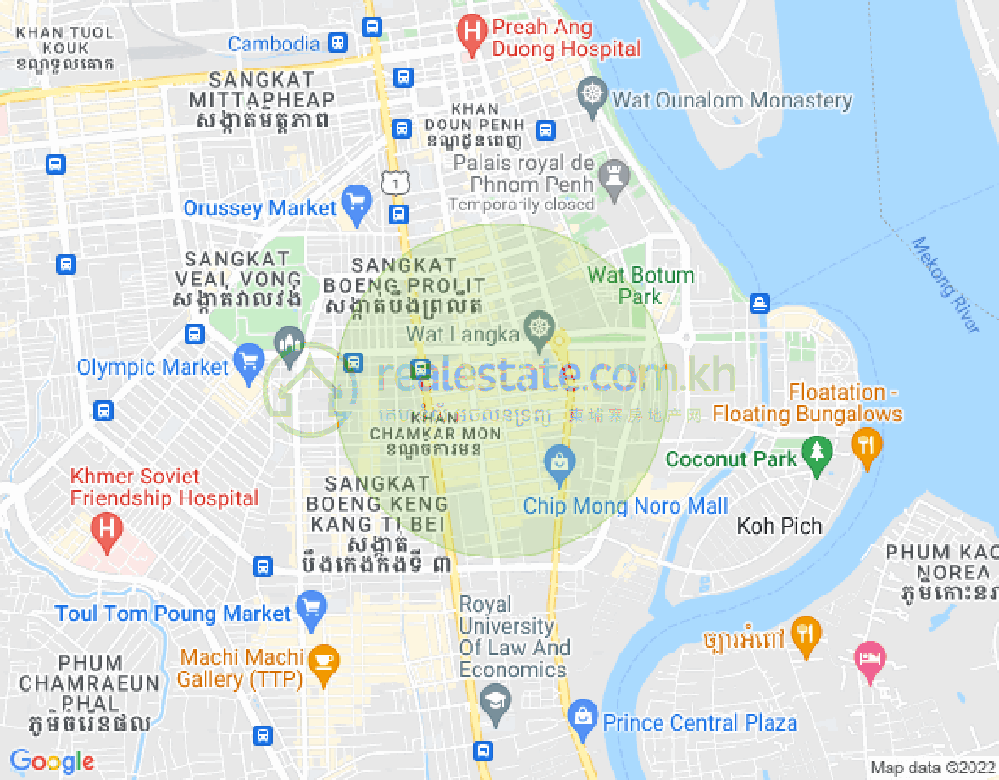 Map of BKK 1, Boeng Keng Kang, Phnom Penh