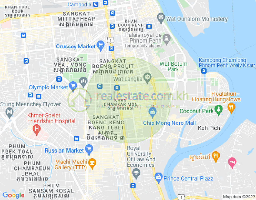 ブンプロリット, 7マカラ, プノンペンの地図
