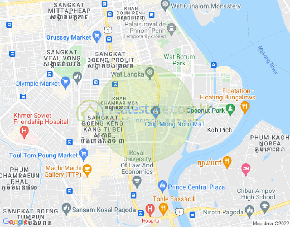 주더분1구역, 짬까몬, 프놈펜 지도