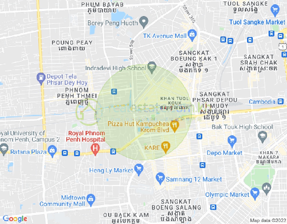 ផែនទី ផ្សារដេប៉ូ១, ទួលគោក, ភ្នំពេញ