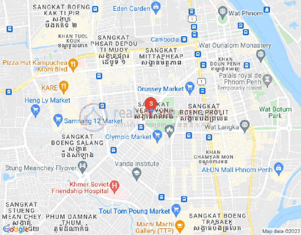 Mapa: Veal Vong, 7 Makara, Phnom Penh