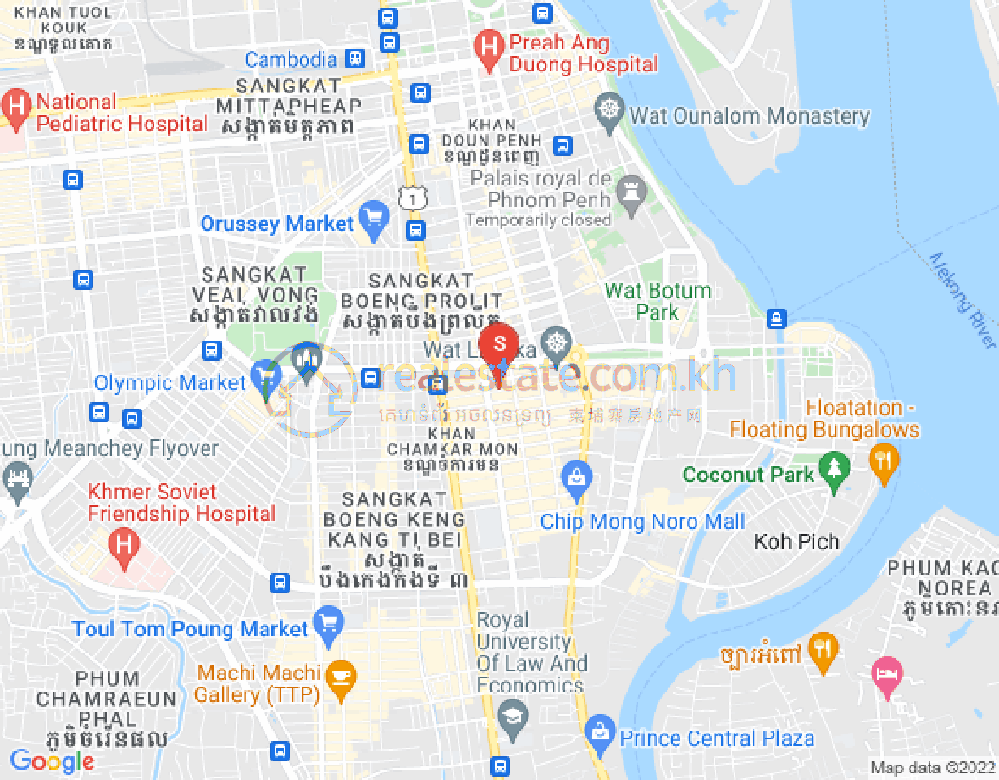 Mapa: BKK 2, Boeng Keng Kang, Phnom Penh