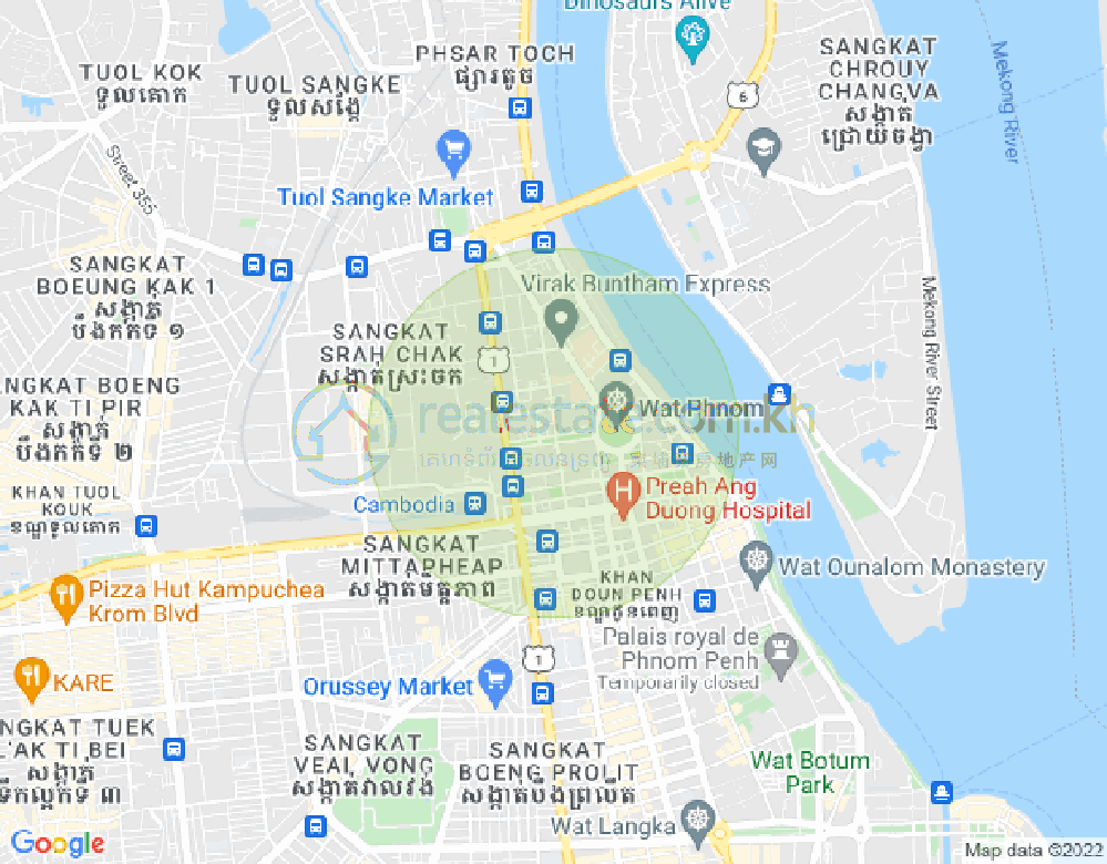 斯拉甲, 隆边区, 金边地图