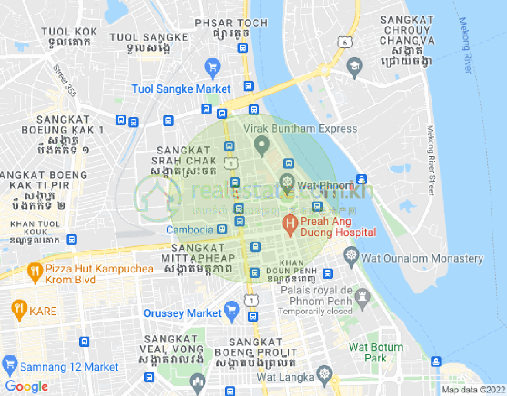 Carte de Phsar Chas, Daun Penh, Phnom Penh