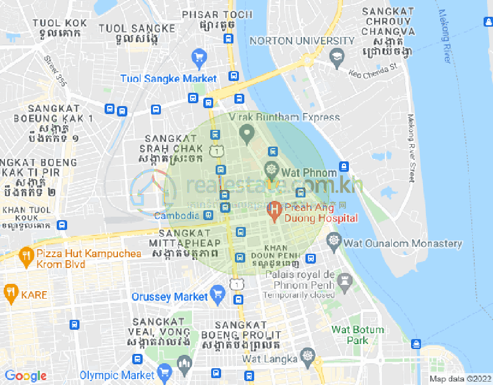 Map of Chakto Mukh, Daun Penh, Phnom Penh