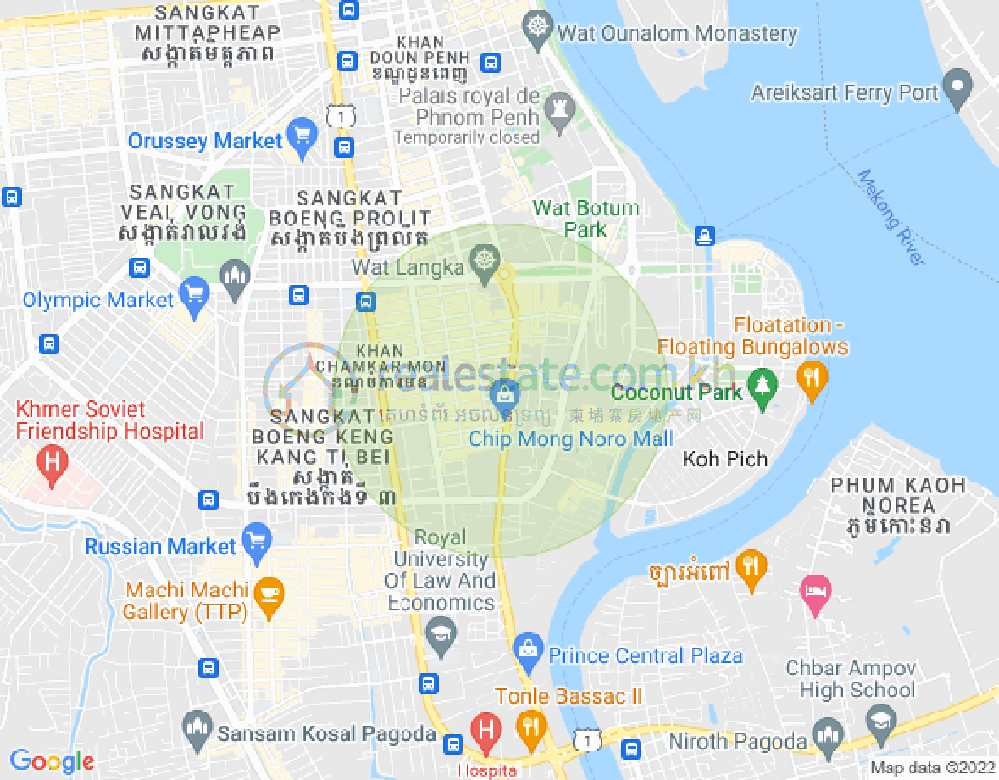 주더분1구역, 짬까몬, 프놈펜 지도
