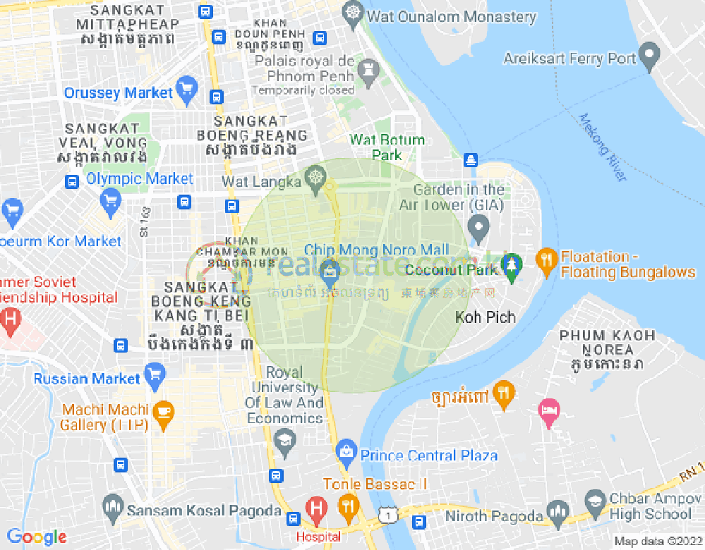Map of BKK 1, Boeng Keng Kang, Phnom Penh