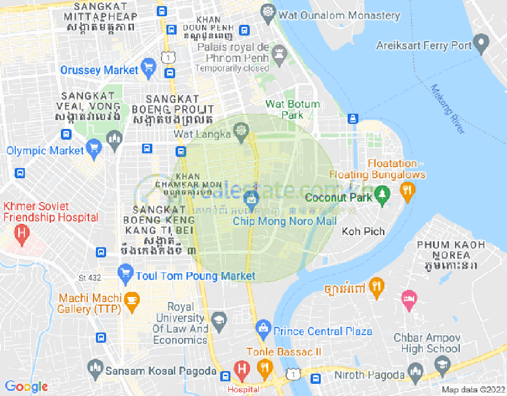 Mapa: Boeung Prolit, 7 Makara, Phnom Penh
