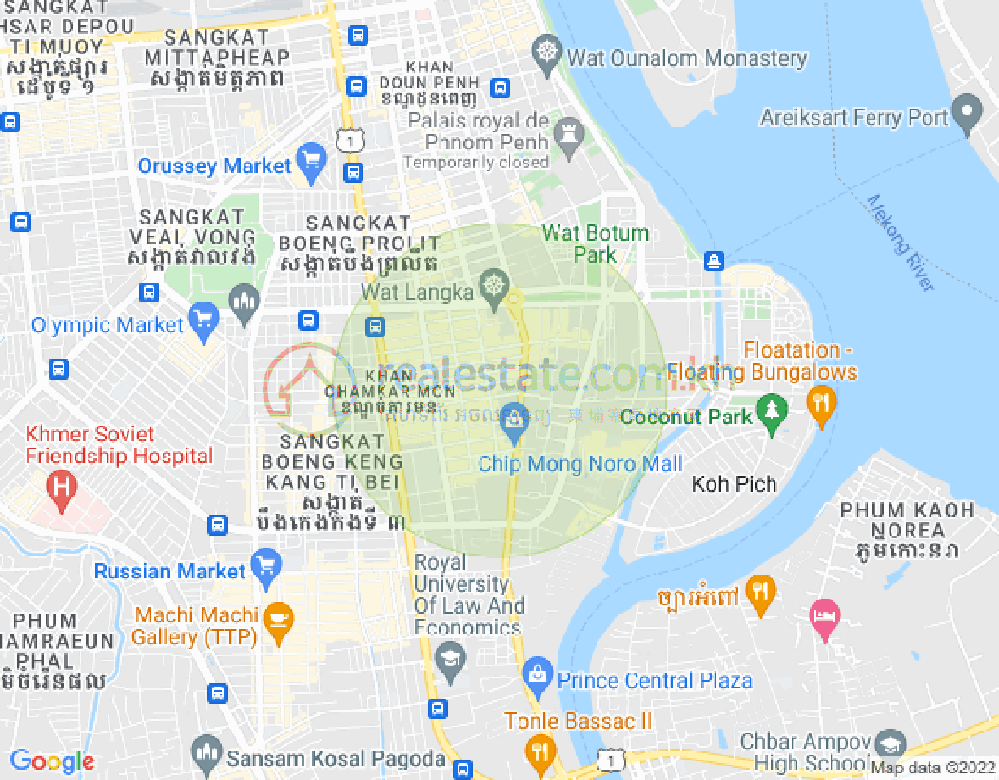 Map of BKK 1, Boeng Keng Kang, Phnom Penh