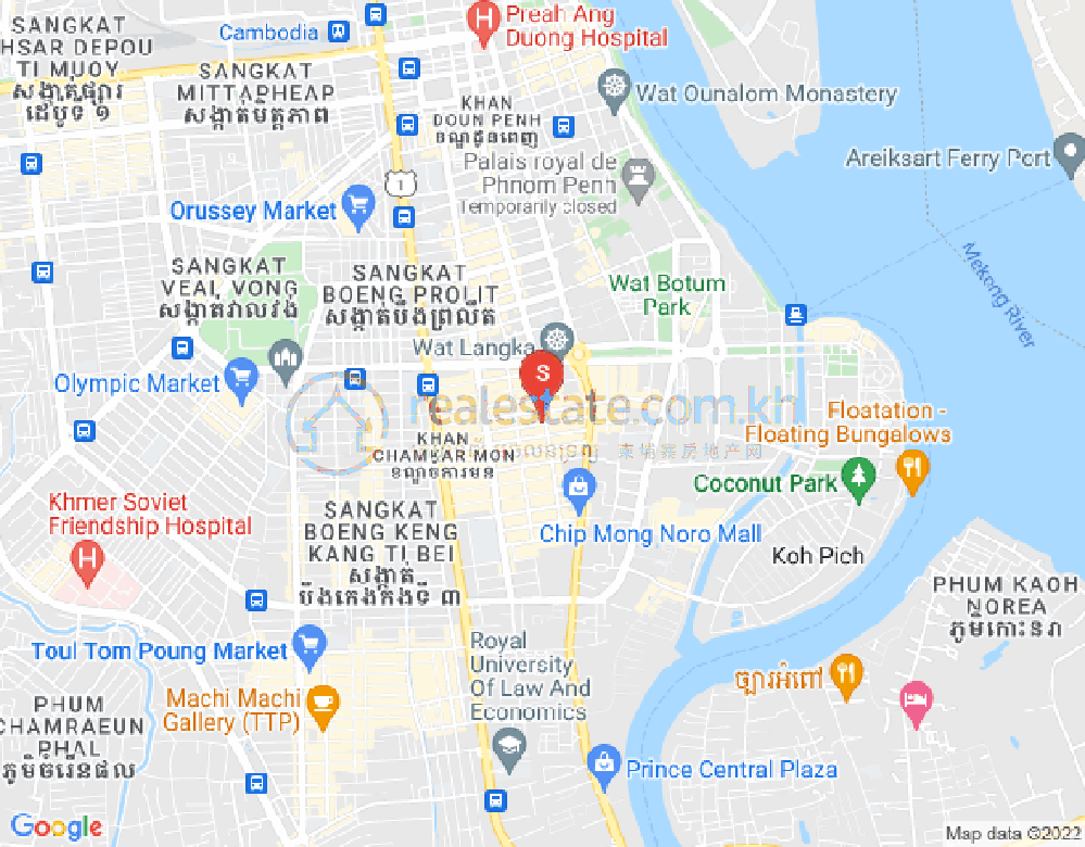 만경강1부구(BKK1), 벙껭깡, 프놈펜 지도