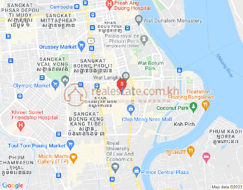 Map of BKK 1, Boeng Keng Kang, Phnom Penh