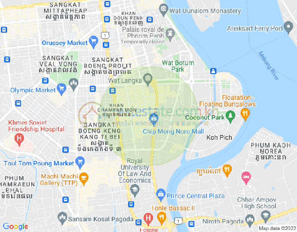 Map of BKK 1, Boeng Keng Kang, Phnom Penh