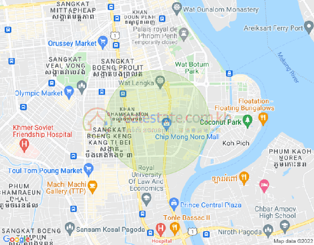 Map of BKK 1, Boeng Keng Kang, Phnom Penh