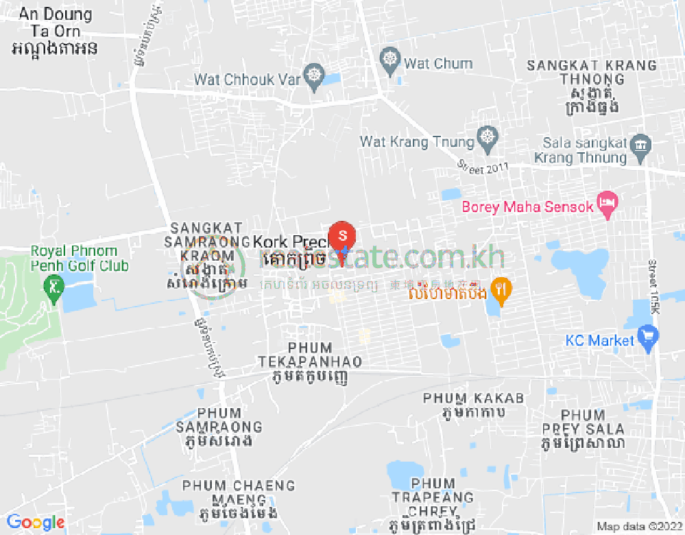 แผนที่ Krang thnong, แซนสก, พนมเปญ