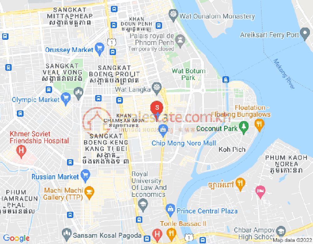 Mapa: BKK 1, Boeng Keng Kang, Phnom Penh