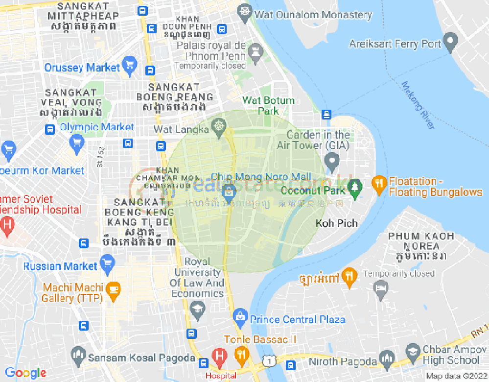Mapa: BKK 1, Boeng Keng Kang, Phnom Penh