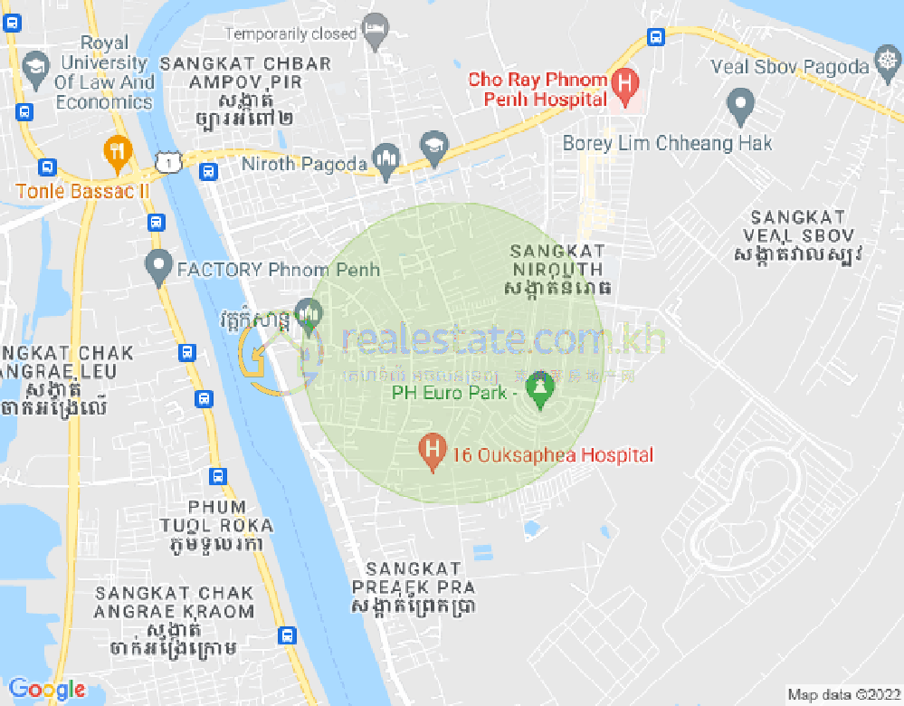 Map of Preaek Pra, Chbar Ampov, Phnom Penh