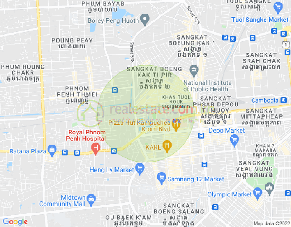Carte de Phsar Depou I, Toul Kork, Phnom Penh
