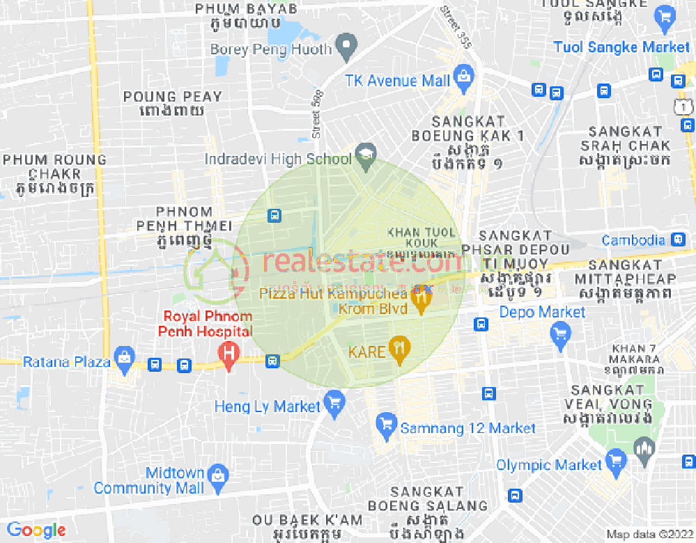 Mapa: Tuek L'ak 2, Toul Kork, Phnom Penh