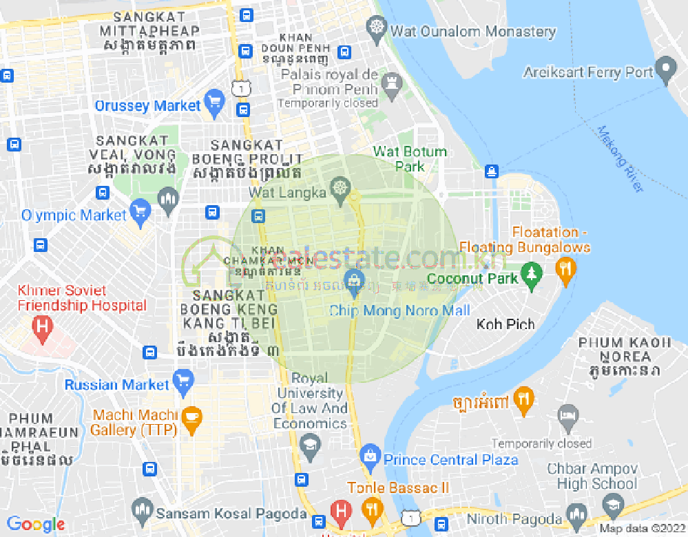 BKK 1, ボンケンコン, プノンペンの地図