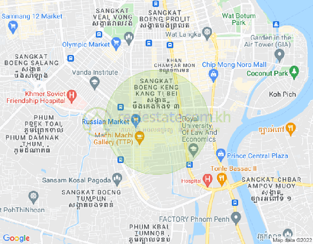 万景岗3分区（BKK3), 波哥堪, 金边地图