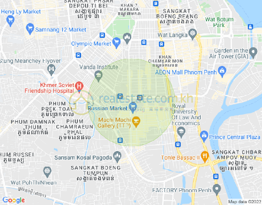 Carte de Toul Tum Poung 1, Chamkarmon, Phnom Penh