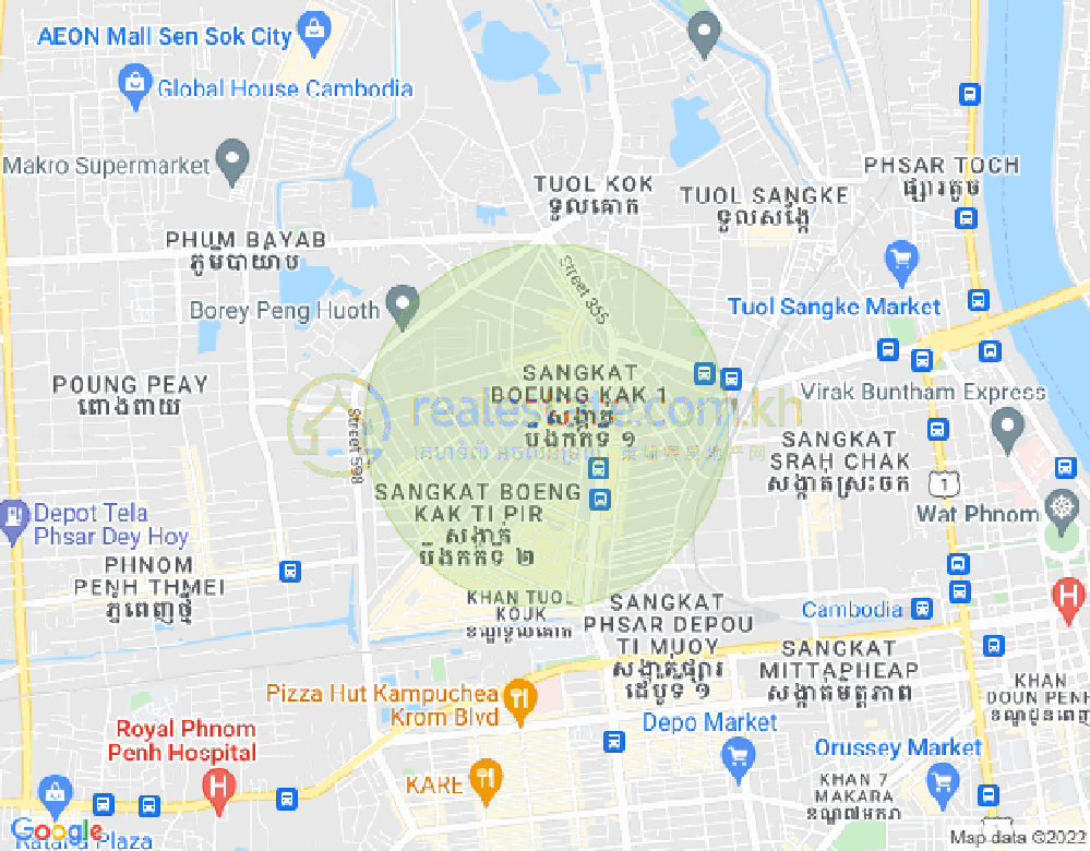 万谷湖1分区, 堆谷区, 金边地图