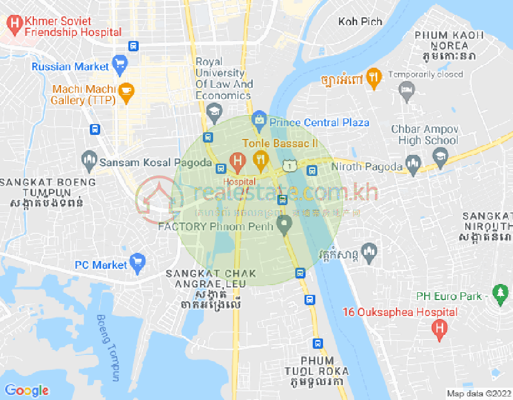 铁桥头区I分区, 铁桥头区, 金边地图