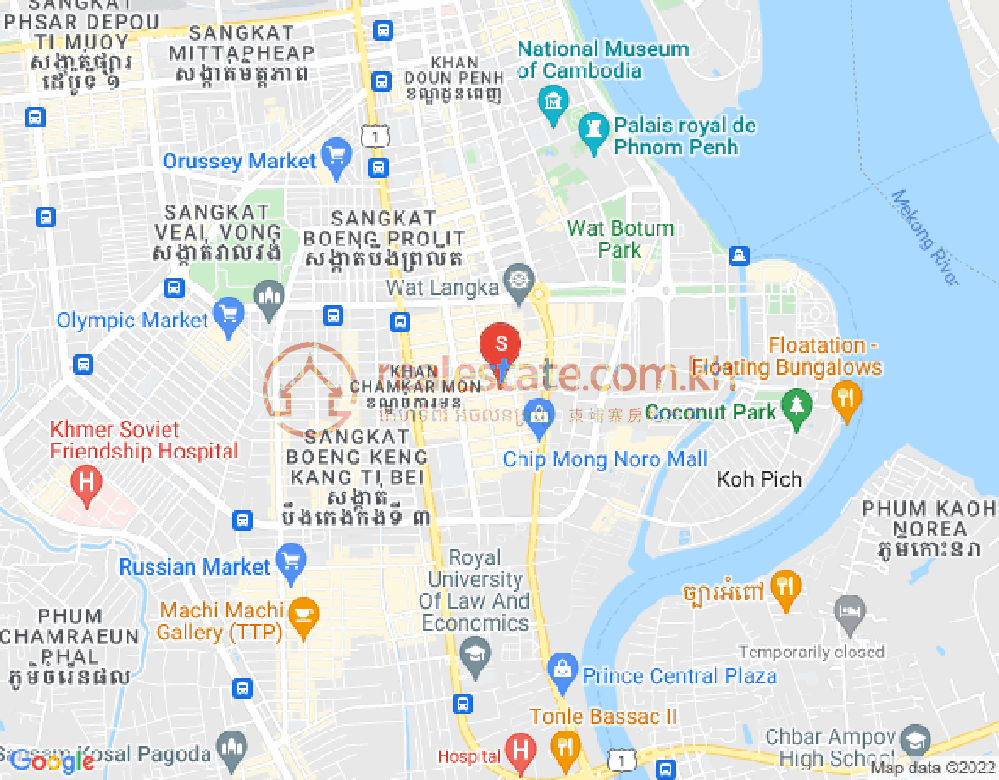 BKK 1, ボンケンコン, プノンペンの地図