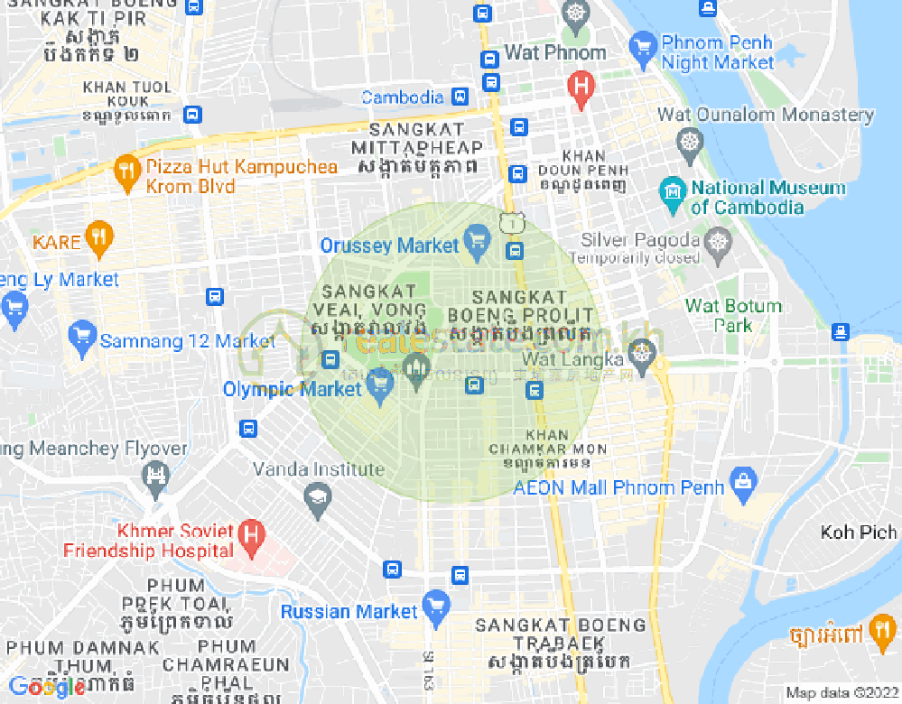 Veal Vong镇, 马卡拉区, 金边地图
